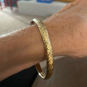 14K Solid Estate Bangle Bracelet Etched